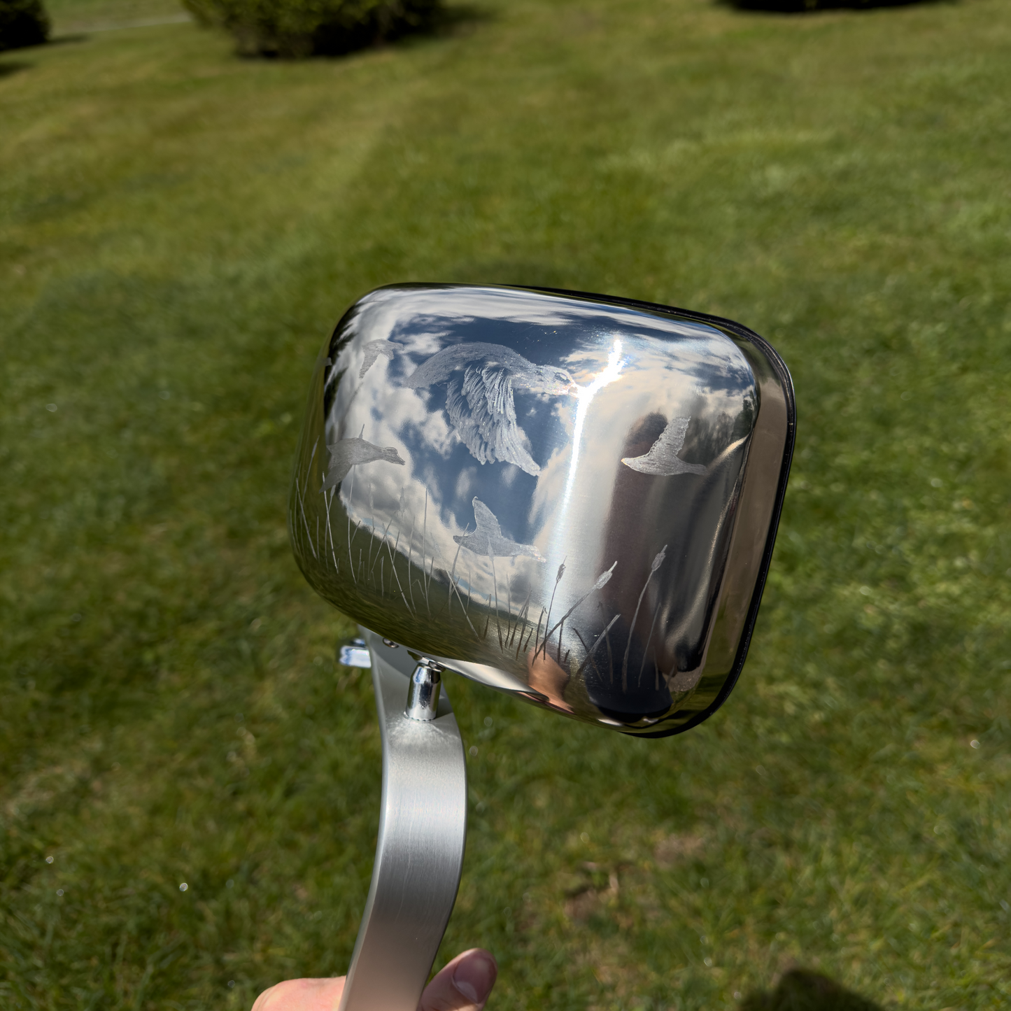 1990-1997 F-250 F-350 Chrome Mirrors 1 of 1  Hand Engraved