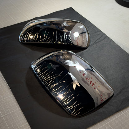 1999-2006 GM Chrome Mirror Caps 1 of 1  Hand Engraved