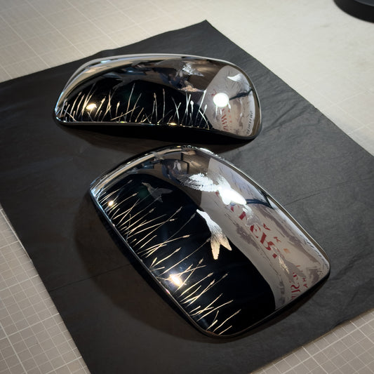 1999-2006 GM Chrome Mirror Caps 1 of 1  Hand Engraved