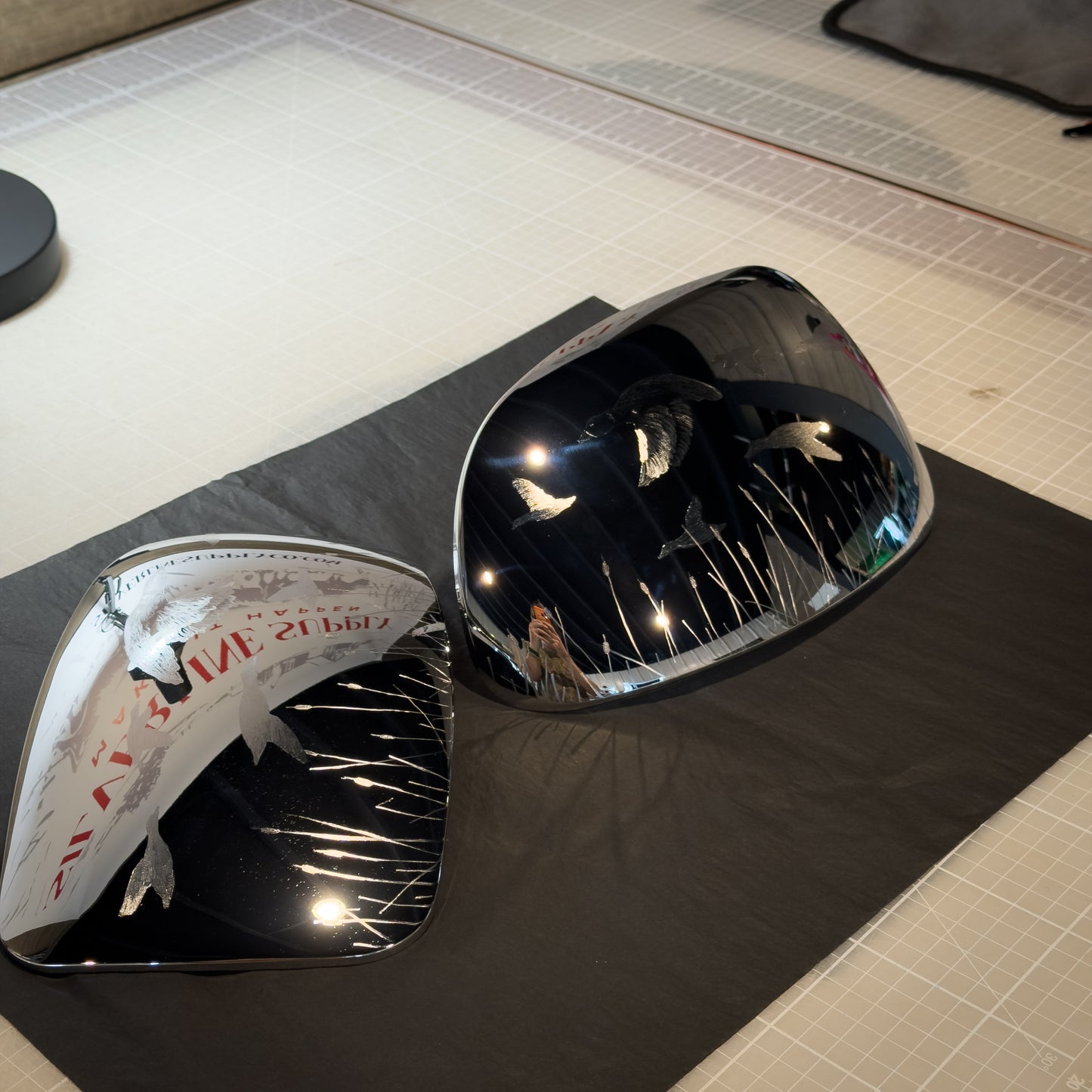 1999-2006 GM Chrome Mirror Caps 1 of 1  Hand Engraved