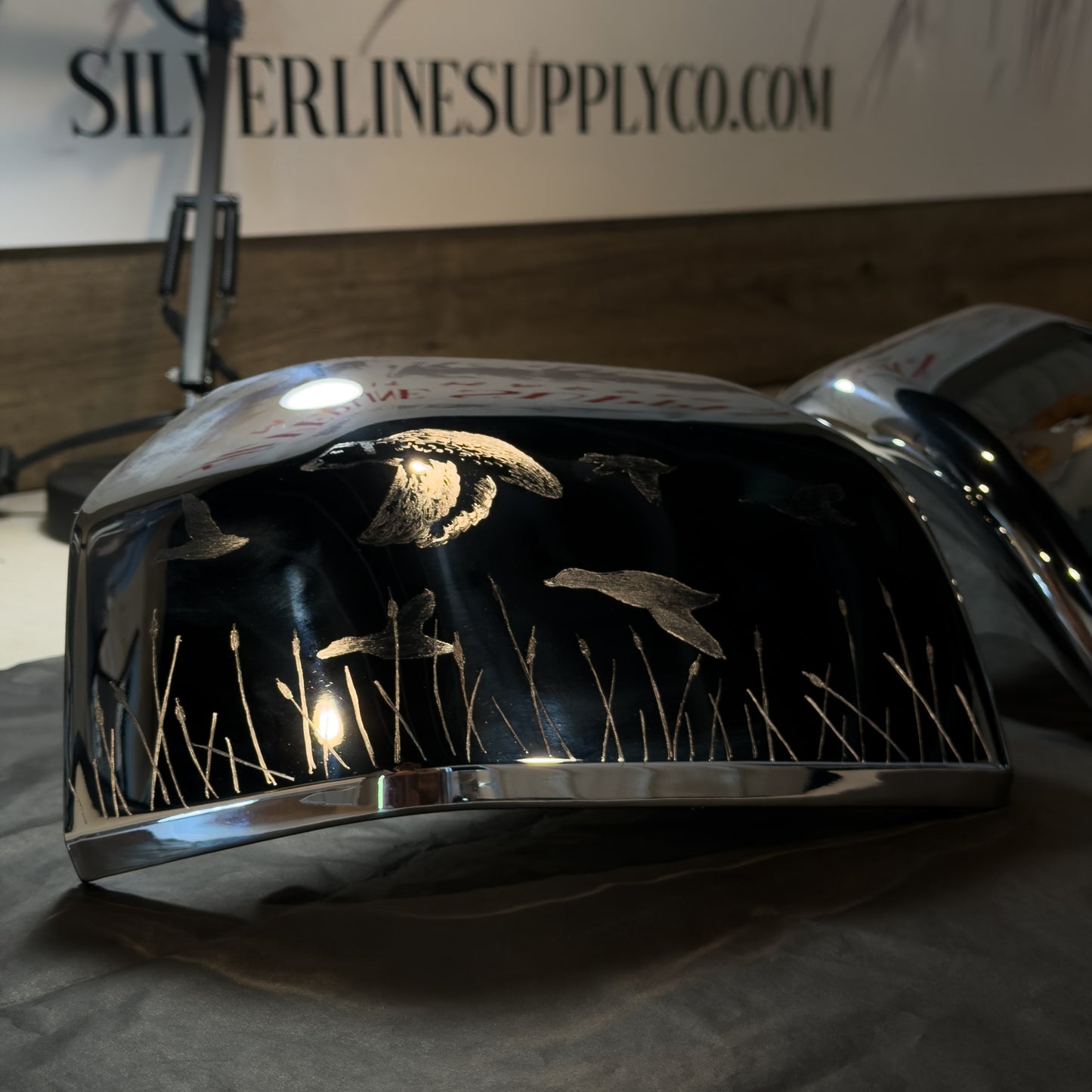 2015-2020 F150 Chrome Mirror Caps 1 of 1  Hand Engraved