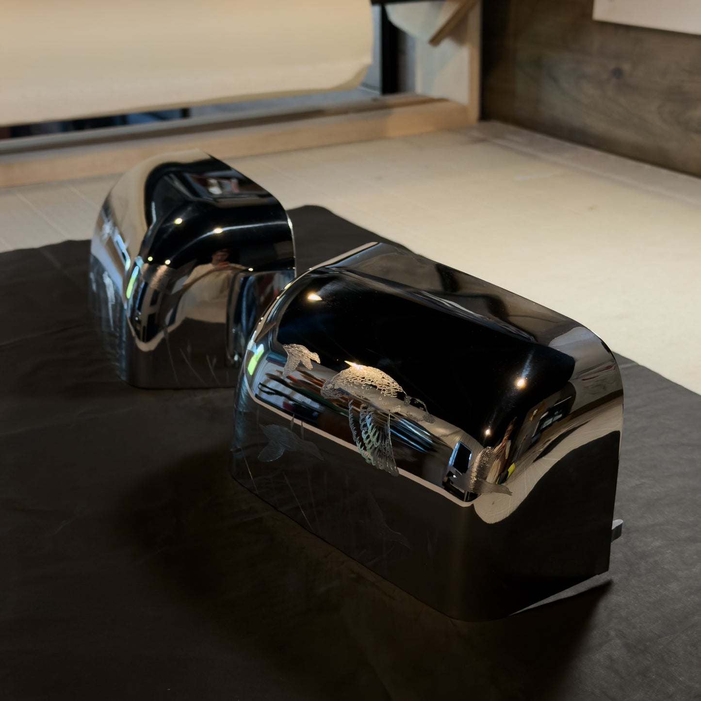 2008-2016 F-250 F-350 Chrome Mirror Caps 1 of 1  Hand Engraved