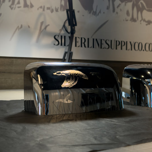 2008-2016 F-250 F-350 Chrome Mirror Caps 1 of 1  Hand Engraved