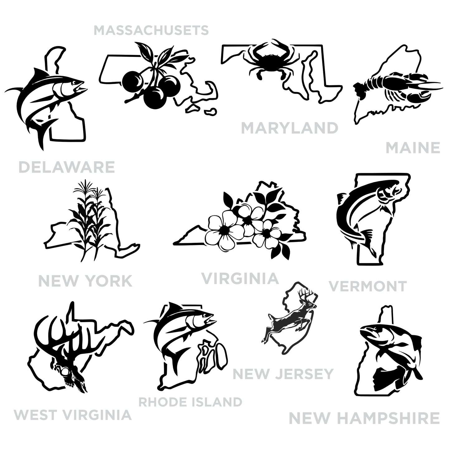 U.S. State Decals