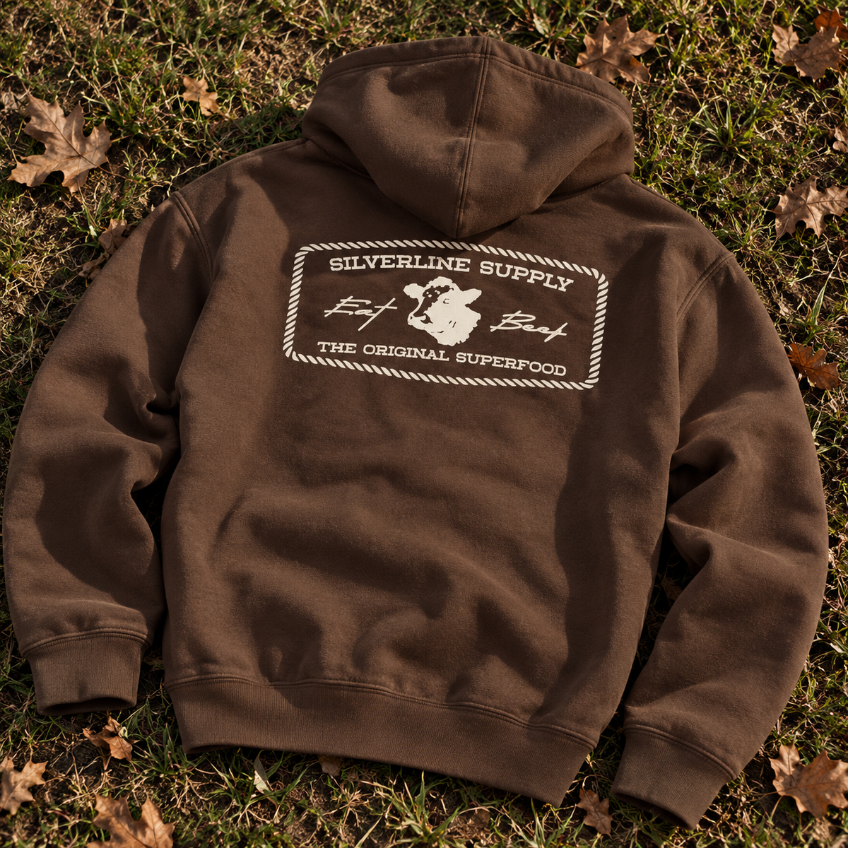 Eat More Beef Hoodie - Brown